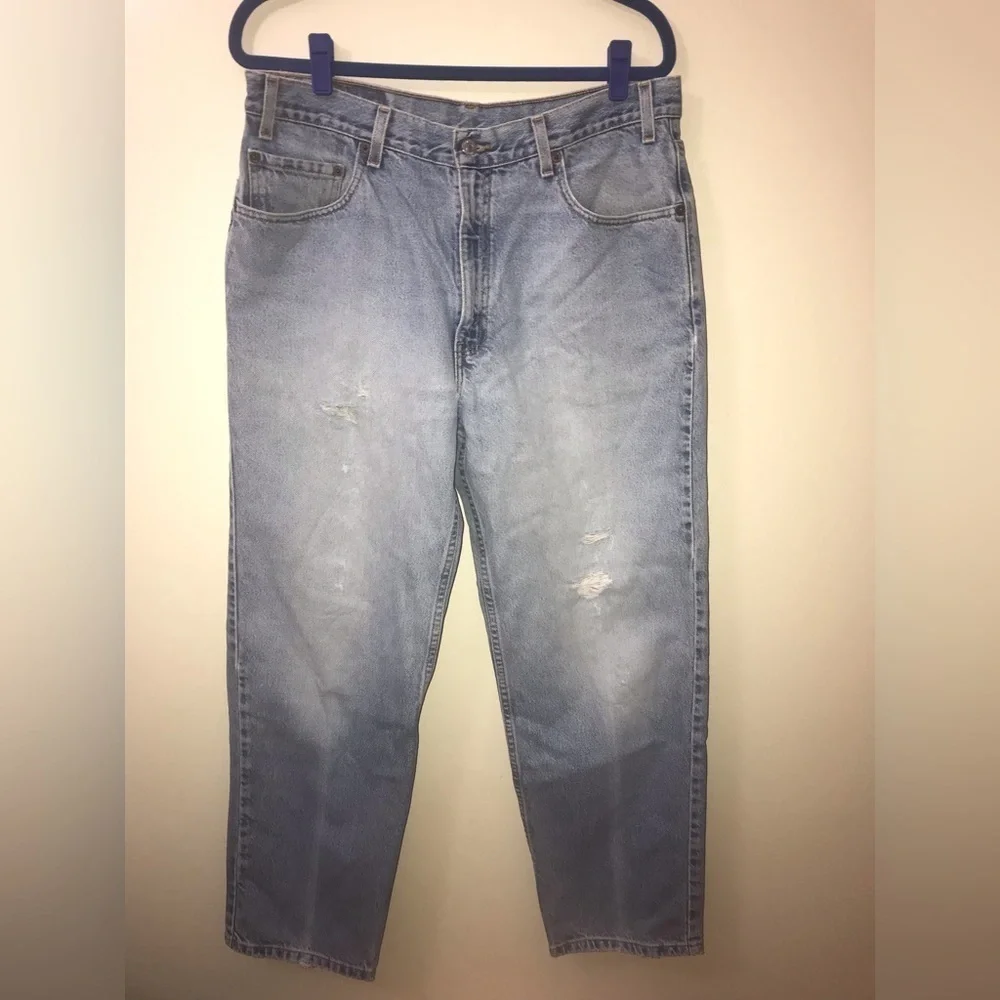 𝅺LEVI'S Mens Cotton Relaxed Fit Straight Leg Vintage Y2K Blue Jean Size 36X30